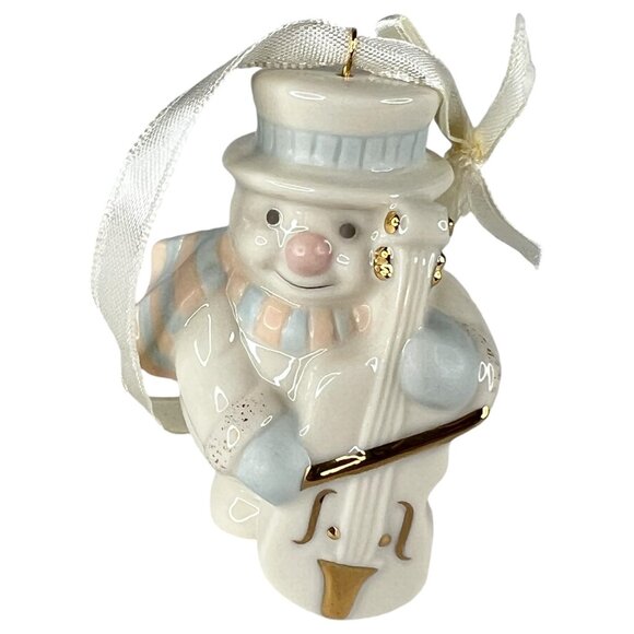 3 Lenox Snowman Christmas Ornaments Standabouts Figurine Set Musician Drum Flute - Picture 9 of 9